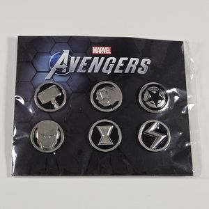 Marvel Avengers Set Of 6 Pins Video Game Promotion New Sealed
